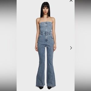 Blue Blush Strapless Denim Jumpsuit